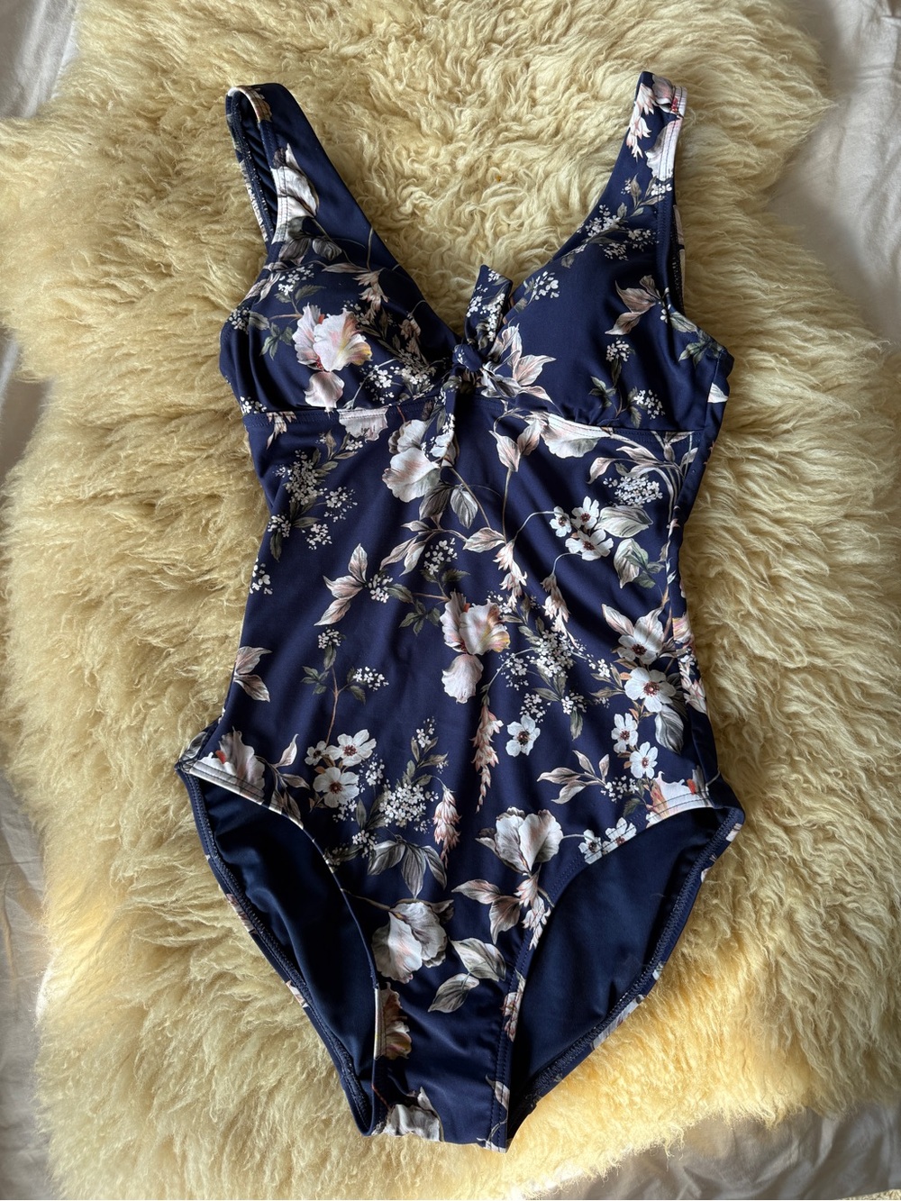 Sunseeker Navy Floral Tie Front One Piece Swimsuit AU 8 US 4